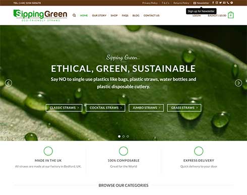 Sipping Green Website Design